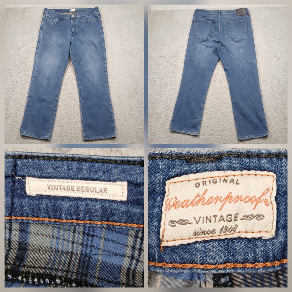 Weatherproof‎ Vintage Regular Jeans Men's 38 Blue Denim Straight Leg